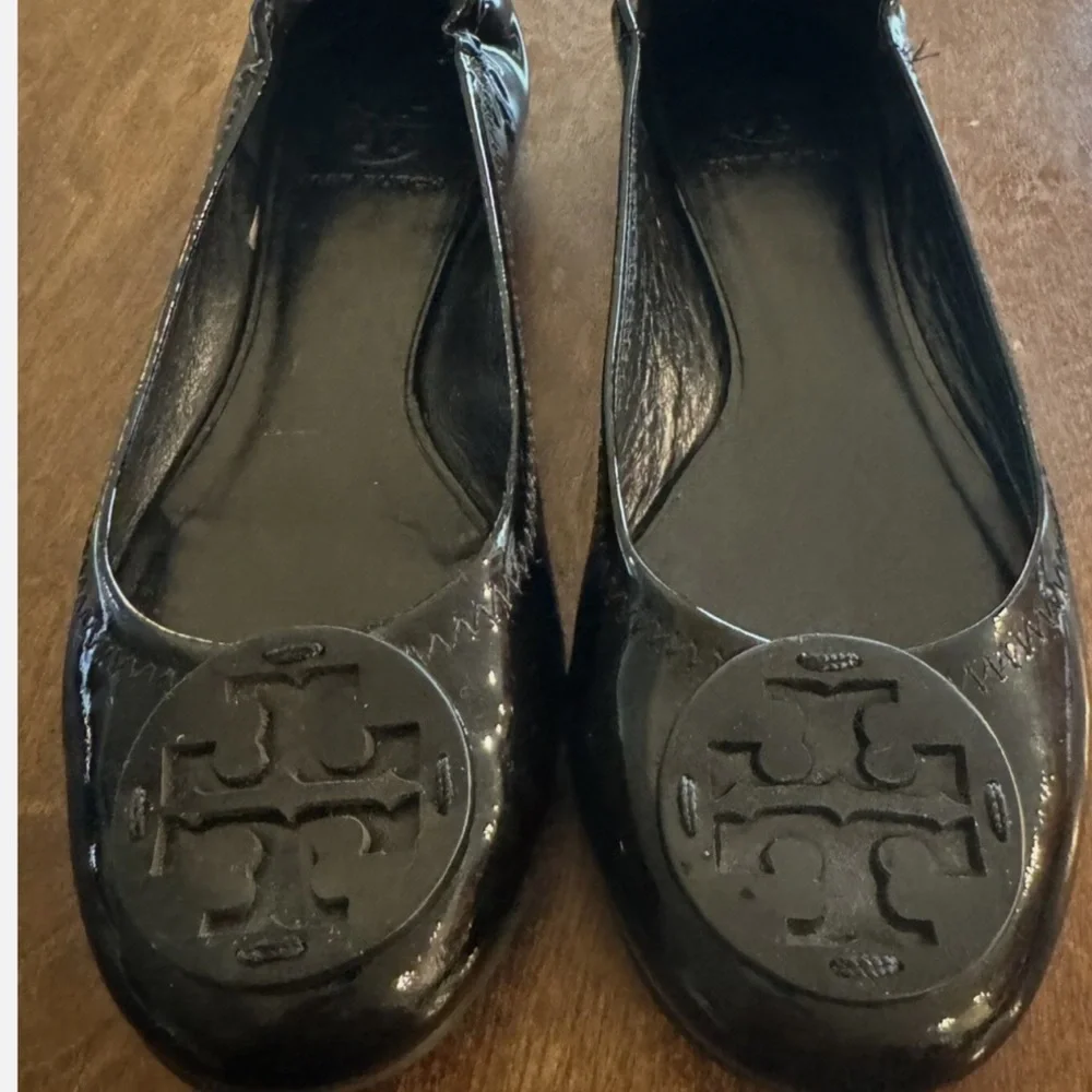 Tory Burch Reva Patent Leather Ballet Flats Shoes